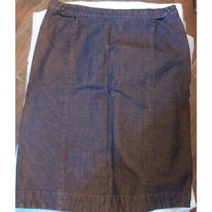 Peruvian Connection Copper Brown Pencil Skirt Denim size 12 Career Classic